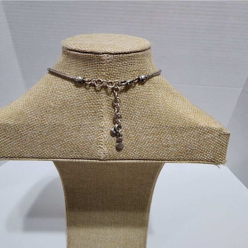 Brighton Contempo Silver plated Pendant Necklace Snake Chain Filigree Design - Picture 3 of 5